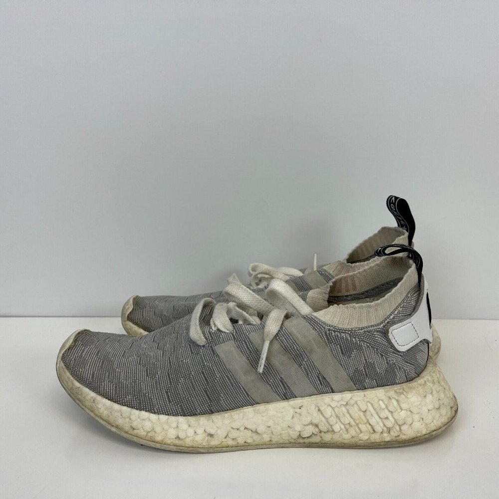 Adidas NMD R2 Primeknit Running Shoes Grey Pink Womens Size 8